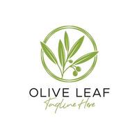olive leaf inspiration illustration logo design vector