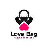 diseño de logotipo de ilustración de inspiración de bolsa de amor vector