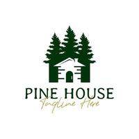 pine house inspiration illustration logo design vector
