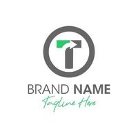 up arrow inspiration illustration logo letter T vector