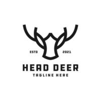 deer head vintage illustration logo design vector