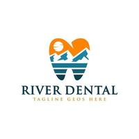 dental mountain health inspiration illustration logo vector