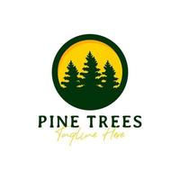 diseño de logotipo de ilustración de inspiración de bosque de pinos vector