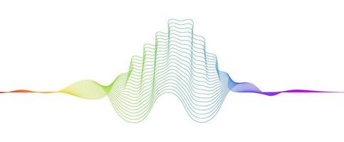 colorful spectrum background or dynamic flowing vector wave lines isolated on white background