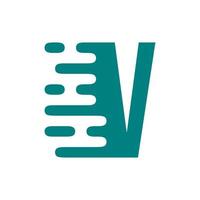 letter v fluid logo vector