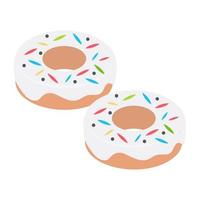 Doughnuts with rainbow sprinkles vector