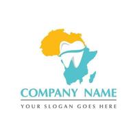 africa map and teeth dental care symbol logo vector