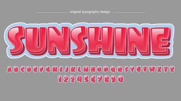 red rounded bubble cartoon typography vector