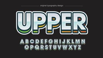 chrome bold 3d uppercase display isolated letters vector