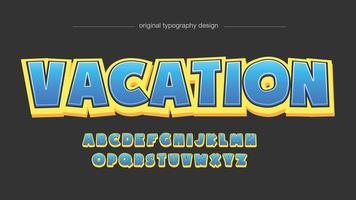 tipografía de pantalla de dibujos animados de juego azul y amarillo vector