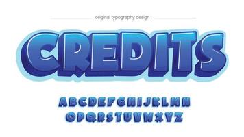 blue 3d cartoon uppercase typography vector