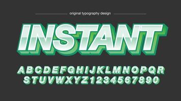 green 3d bold uppercase sports display typography vector