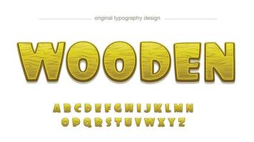 yellow wood pattern rounded cartoon typography vector