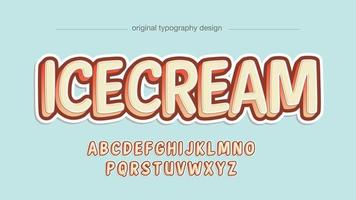 cream cartoon 3d artistic text effect vector