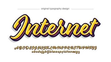 yellow and red 3d cursive lettering isolated letters vector