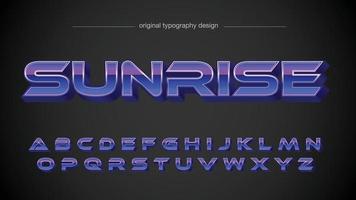 purple futuristic metallic isolated letters vector