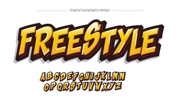 yellow modern graffiti isolated letters typography vector
