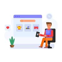 A shopping website illustration in flat design vector