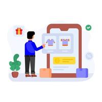 A shopping website illustration in flat design vector