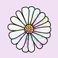 Spring Daisy Watercolor Doodle Flower vector