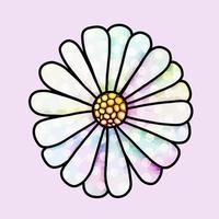 Spring Daisy Watercolor Doodle Flower vector