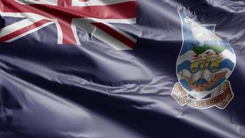 bandeira das ilhas falkland acenando lentamente no loop de vento. bandeira das ilhas falkland balançando suavemente na brisa. fundo de preenchimento completo. Ciclo de 20 segundos. video