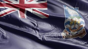 Falkland Islands flag waving on the wind loop. Falkland Islands banner swaying on the breeze. Full filling background. 10 seconds loop. video