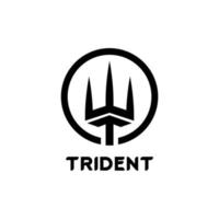 logo template with trident shape inside circle vector