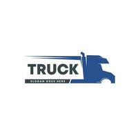 logo template for companies in logistics. logo in the form of a blue sideways truck image. vector