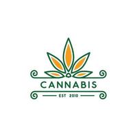 plantilla de logotipo para empresa de cannabis. logo en forma de hoja de marihuana en estilo geométrico. vector