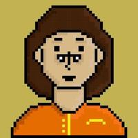 ilustración de personaje de personas de estilo pixel art vector