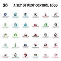 a set of pest control logo , a set of insecticide logo vector