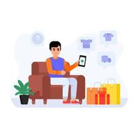 Choose from online products, ecommerce flat vector