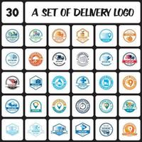 a set of delivery logo , a set of logistic logo vector