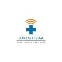 medical communication logo , online care logo vector