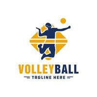 logotipo de ilustración de inspiración deportiva de voleibol vector