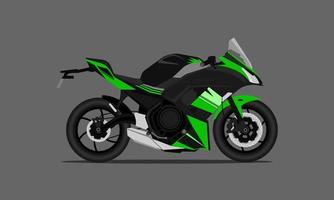 estilo moderno de velocidad rápida de motor de bicicleta grande de color verde negro. ilustración vectorial eps10 vector