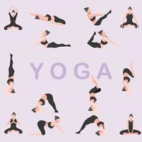 yoga pose fitness girl gym vector illustration eps10