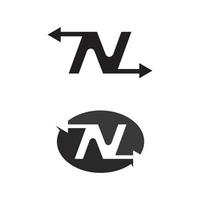 vector de diseño de conjunto de plantilla de logotipo de letra n y fuente