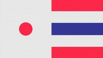 concepto de guerra comercial. fondo de la bandera de japón y tailandia. ilustración vectorial eps10 vector