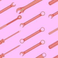 pattern seamless set of engineer tools with wrench spanner screw driver. vector illustration eps10