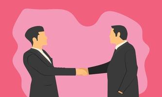 businessmen's handshake for confirmation of a partnered company. respect commitment and integrity in product order. vector illustration eps10