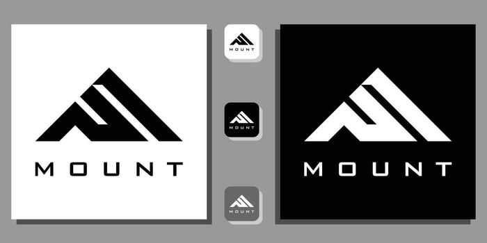 symbol monogram shape letters illustration art simple modern line icon with app template vector