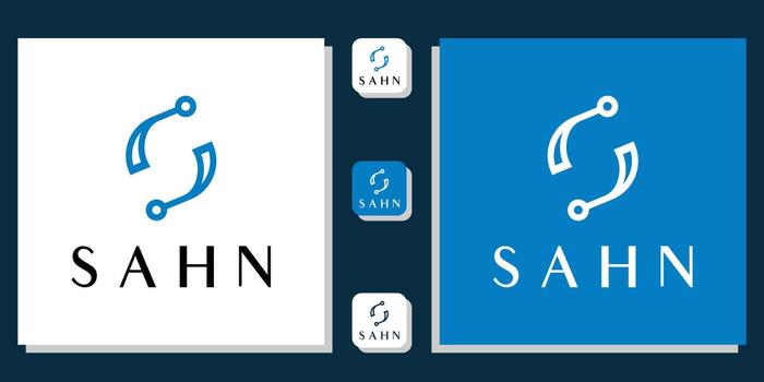 symbol monogram shape letters illustration art simple modern line icon with app template vector