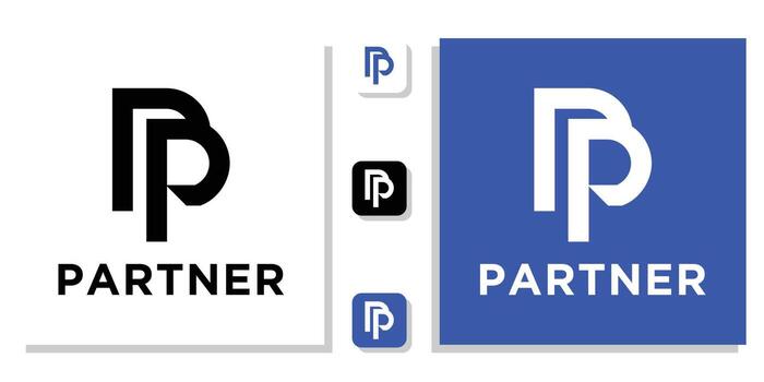 symbol monogram shape letters illustration art simple modern line icon with app template vector