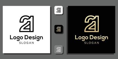 logo design number two one years calculator numeric coding mathematics percent technology concept with app template vector