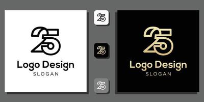 logo design number two five years calculator numeric coding mathematics percent technology concept with app template vector