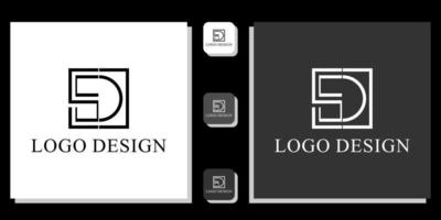 symbol monogram shape letters illustration art simple modern line icon with app template vector