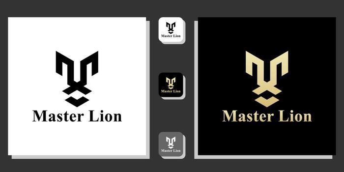 symbol monogram shape letters illustration art simple modern line icon with app template vector