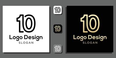 logo design number ten years calculator numeric coding mathematics percent technology concept with app template vector